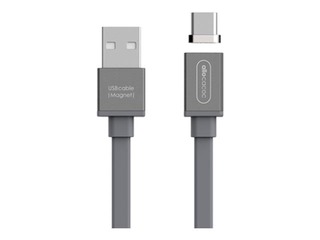 ALLOCACOC USB to USB-C magnet cable, 1.5m, pelēks