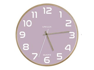 Sienas pulkstenis Unilux Baltic, koka rāmis, roza 31.5 cm