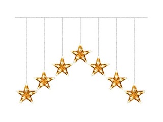 Elektriskā lampiņu virtene Springos, sniegpārsliņu aizkars, 70 LED, silti balta, 4m