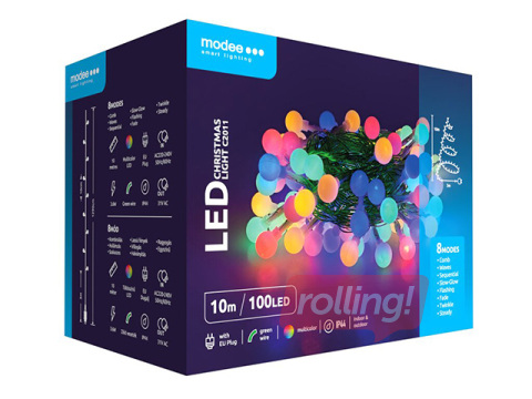 Elektriskā lampiņu virtene, Modee Lighting LED Rope Berry, 100 LED, krāsaina, 10m