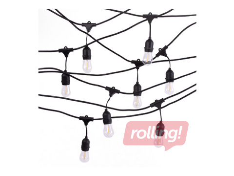 Gaismas virtene LED, virtene 10m +10 x G45 E27 1W 2700K, silti balta