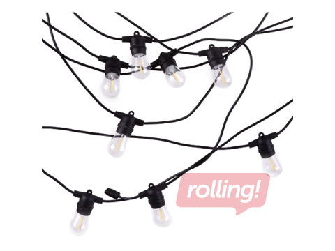 Saules virtene LED, virtene 10m +10 x G45 E27 0.3W 2700K, silti balta