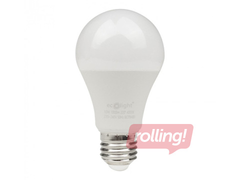 Spuldze Eco Light LED E27 10W 4000K 1000lm, neitrāli balta