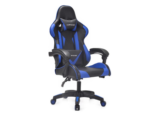 Spēļu krēsls Happy Game, 7911, melns ar zilu