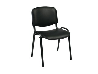 Apmeklētāju krēsls Iso Black, melns ādas imitācijas