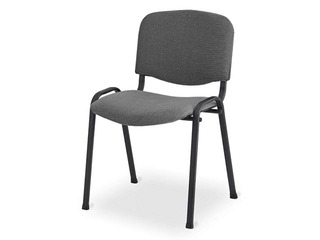 Apmeklētāju krēsls ISO ar audumu, pelēks