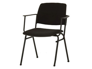 Apmeklētāju krēsls ISIT arm black, auduma, melns