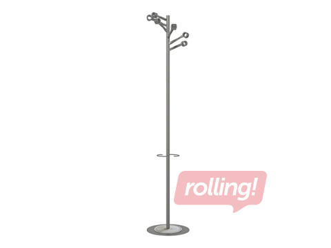 Drēbju pakaramais Unilux Bourgeon, pelēks, 6 āķi, 174cm,