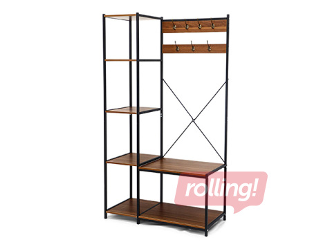 Drēbju pakaramais Domoletti, Jana, melns, koka, 96x45x178cm