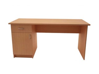 Office desk with side cabinet, drawer and door