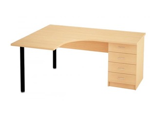 Офисный стол с 4 ящиками (угловой стол)