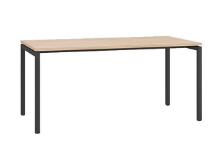 Biroja galds ar metāla rāmi un U kājām, 160 cm, dzintara ozola tonī , metāla kājas