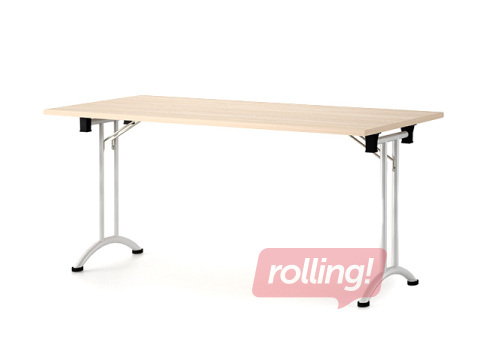 Konferenču galds ZH, ar nolokāmām kājām, pelēks rāmis, pelēka virsma, 180x80x73cm