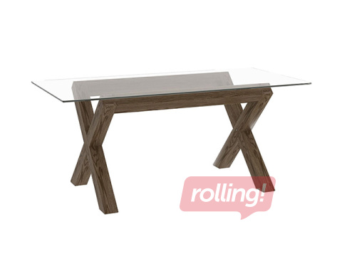 Konferenču galds Turin, ozolkoka rāmis, stikla virsma, 180×90×75cm