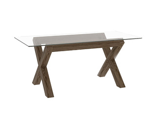 Konferenču galds Turin, ozolkoka rāmis, stikla virsma, 180×90×75cm