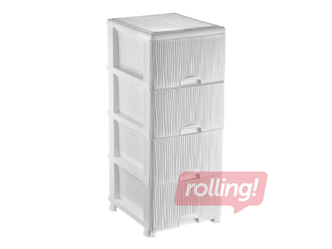 Kumode Ozer Wavy, balta, 43x37.5x89.5cm