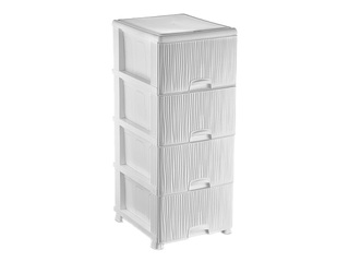 Kumode Ozer Wavy, balta, 43x37.5x89.5cm