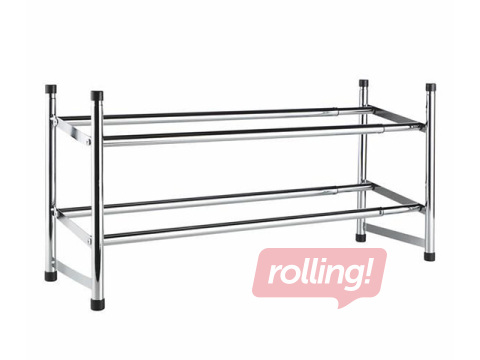 Apavu plaukts Toro, izvelkams, metāla, sudrabots, 63-110x34.5cm