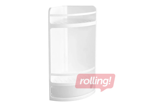 Vannas istabas plaukts Tatay, stūra, ar atvilkni, balts, 20x20x50cm