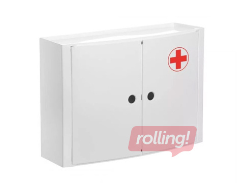 Pirmās palīdzības skapītis Tatay,ar durtiņām, balts, 46x15.5x32cm