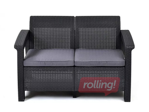Dārza dīvāns Keter Corfu, Love Seat, divvietīgs, pelēks