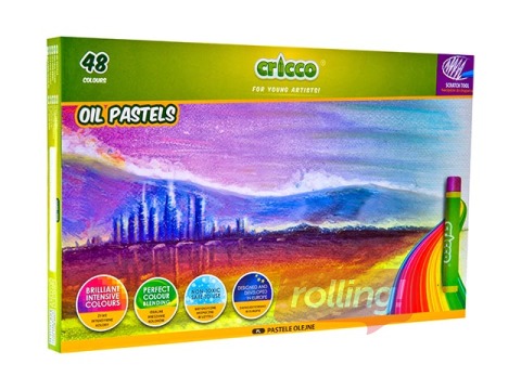 Eļļas krītiņi Oil Pastels Cricco, 48 krāsas