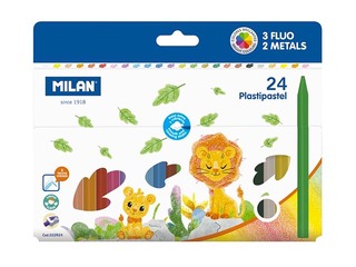 Восковые мелки Milan Plastipastel, 24 цвета