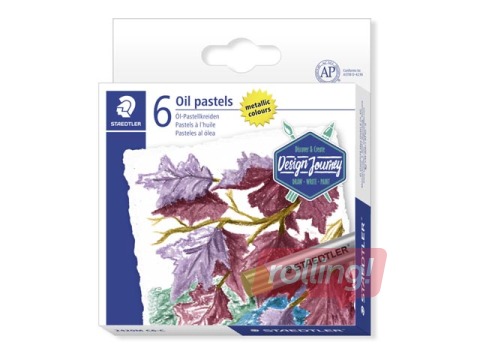 Eļļas krītiņi Oil Pastels Staedtler 2420M, 6 metāliskas krāsas