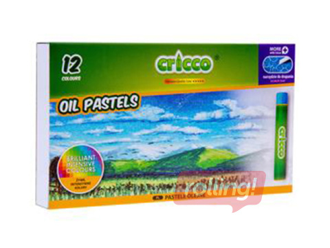 Eļļas krītiņi Oil Pastels Cricco, 12 krāsas