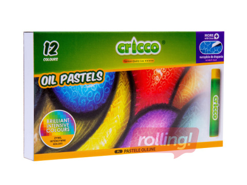 Eļļas krītiņi Oil Pastels Cricco, 12 krāsas