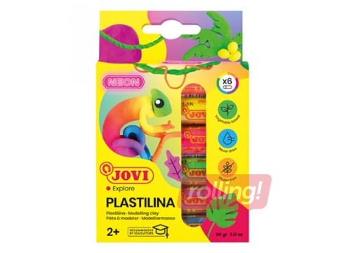 Plastilīns Jovi, neon, 15 g, 6 krāsas