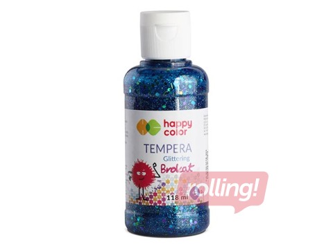 Guaša Happy Color 118 ml ar gliteriem, zila krāsa