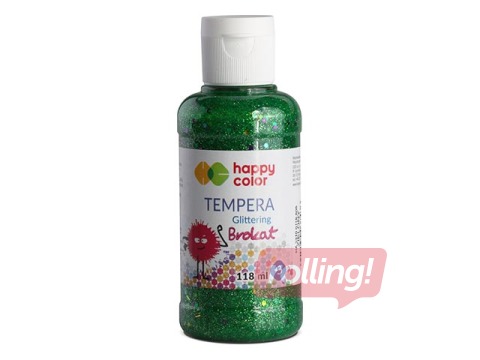Guaša Happy Color 118 ml ar gliteriem, zaļa krāsa