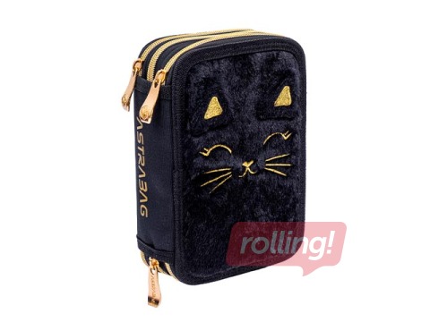 Penālis Astra, Flyffy Kitty Black, 3-daļīgs, ar piederumiem