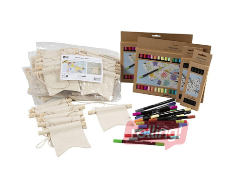 Piekaramo karodziņu un tekstila marķieru komplekts