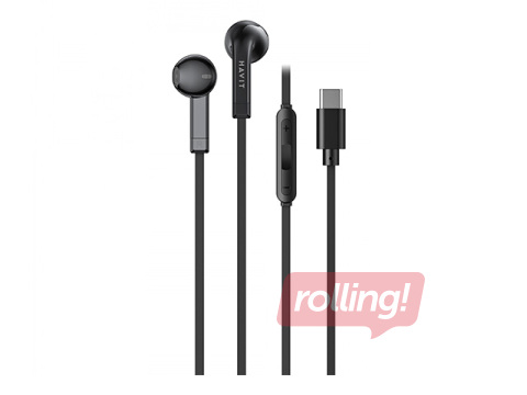 Austiņas ar mikrofonu HAVIT E336, Type-C, melnas