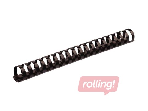 Plastmasas spirāles Fellowes, 51 mm, 50 gab., melnas