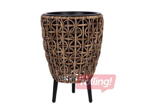 Dekoratīvais puķu pods Wicker, brūns, Ø28x42cm