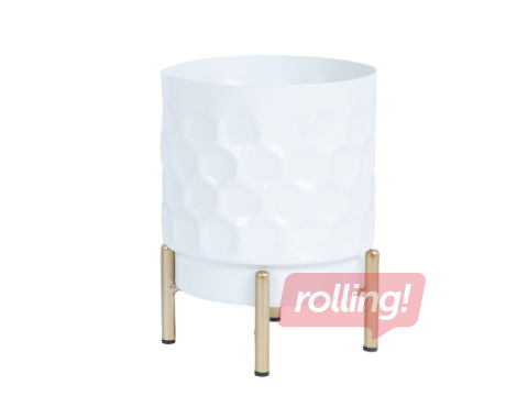 Dekoratīvais puķu pods Deia, balts, Ø15x20cm