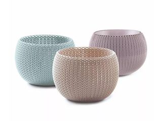 Dekoratīvo puķu podu komplekts Keter Cozies Trio, plastmasas, dažādas krāsas, Ø15cm, 3 gab.