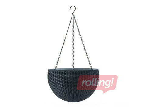 Dekoratīvais puķu pods Keter Sphere Planter, karināms, plastmasas, pelēks, Ø35cm