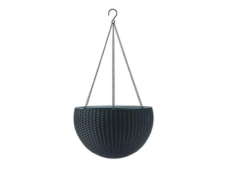 Dekoratīvais puķu pods Keter Sphere Planter, karināms, plastmasas, pelēks, Ø35cm