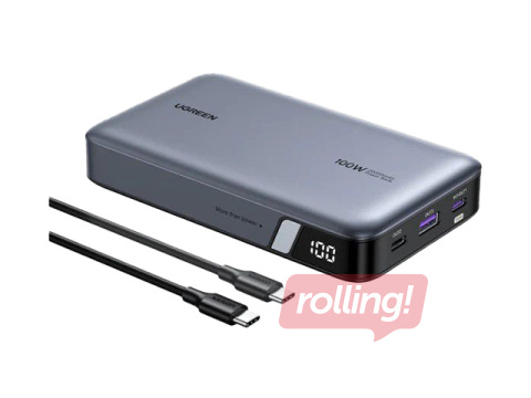 Mobilais lādētājs UGREEN LiPo PowerBank 20000mAh 100W 2xUSB-C PB720