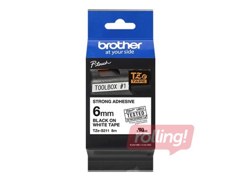 Kleeplint Brother TZe-S211 ''Strong'' must valgel 6 mm