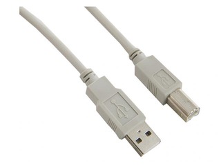 USB 2.0 kabelis A/M-B/M tips, 1.8m, pelēks/balts