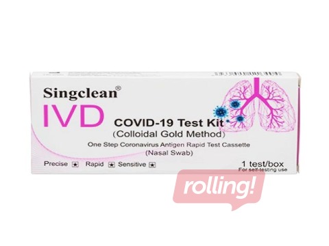 COVID-19 Singclean, ātrais SARS-CoV-2 antigēna tests, deguna, 1 gab.