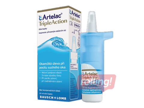 Acu pilieni Artelac, TripleAction, mitrinošie, 10ml