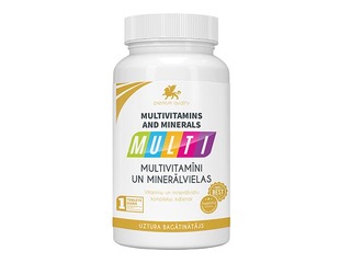 Uztura bagātinātājs, Multivitamīni un Minerālvielas, 30 tabletes