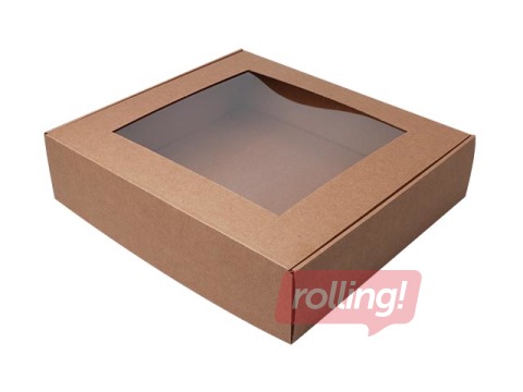 Iesaiņošanas kaste ar logu, 330x300x80 mm, ar atlokāmu vāku