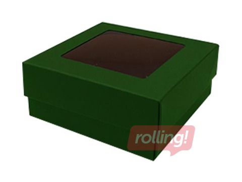 Iesaiņošanas kastes, 95x95x40 mm, ar logu, zaļa, 10gab.